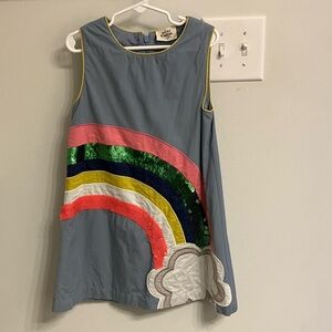 Mini Boden 6-7y girls sequin rainbow dress